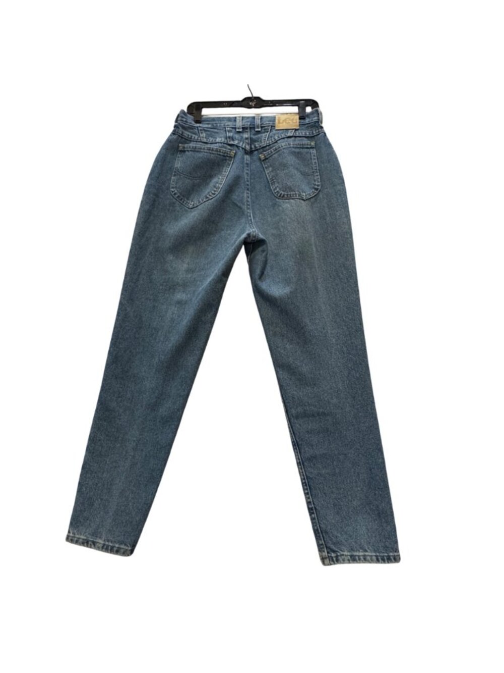 Vintage 1980s Lee Mom Jeans Size 12 High Waisted V -Shaped Yoke Tapered Leg - Picture 3 of 10